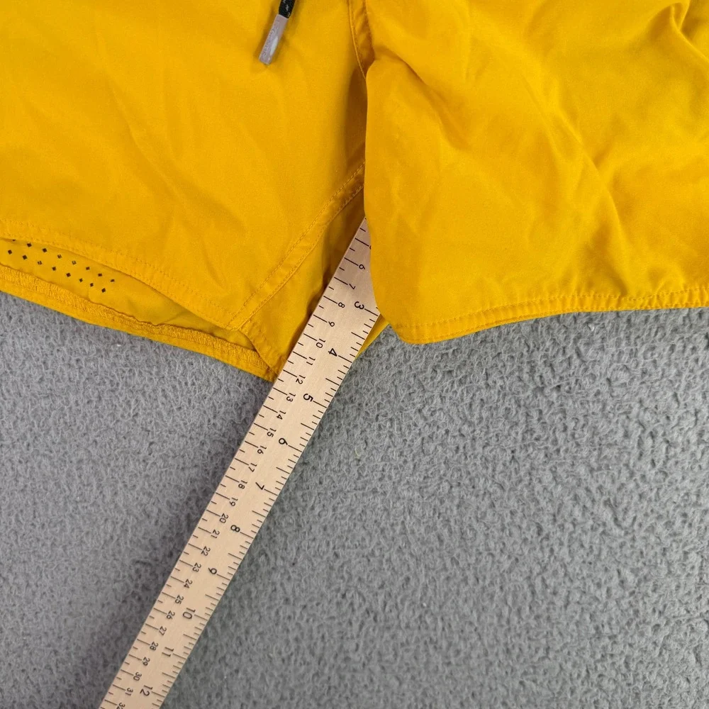 Legends Luka Shorts Mens Large Yellow Perforated Vents Athletic Running 5 Inseam